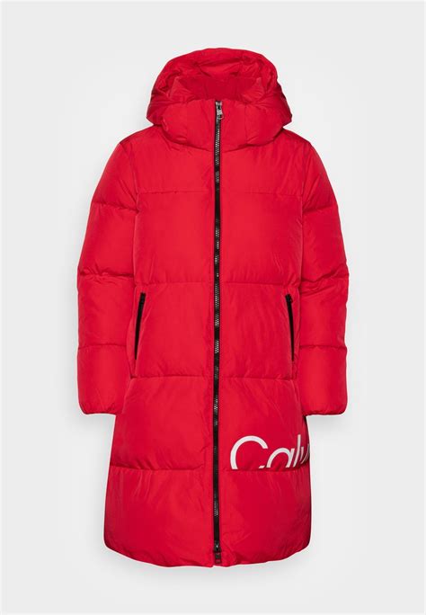 calvin klein damen wintermantel rot